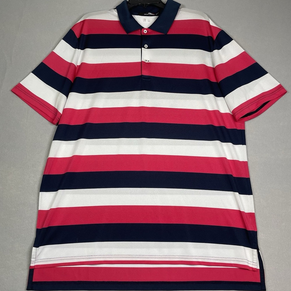 RLX Ralph Lauren Polo Shirt Mens XL Multicolor Stripe Golf‎ Stretch Top